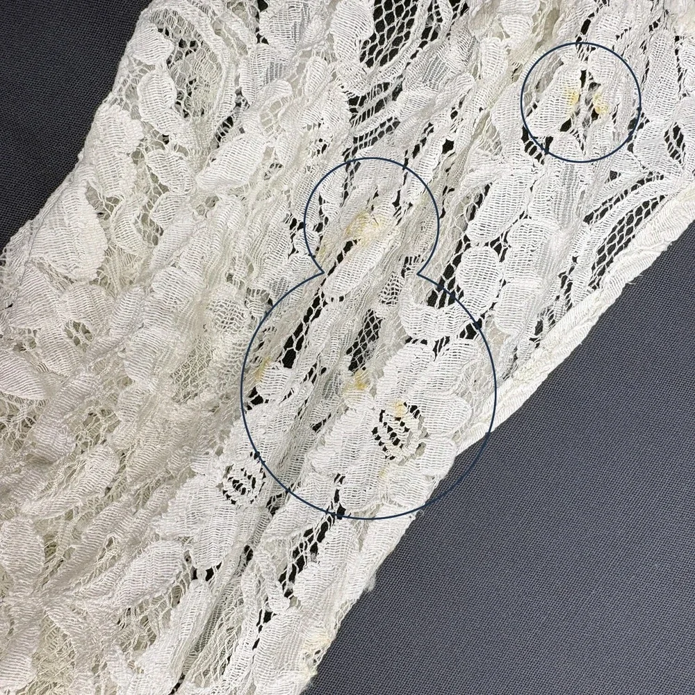 Abercrombie & Fitch White Lace Maxi Day Dress Sz L Cottage Boho Festival Wedding